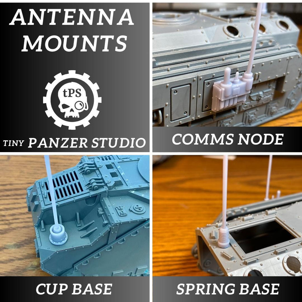 Antennas and mounts (set of 3) for tanks