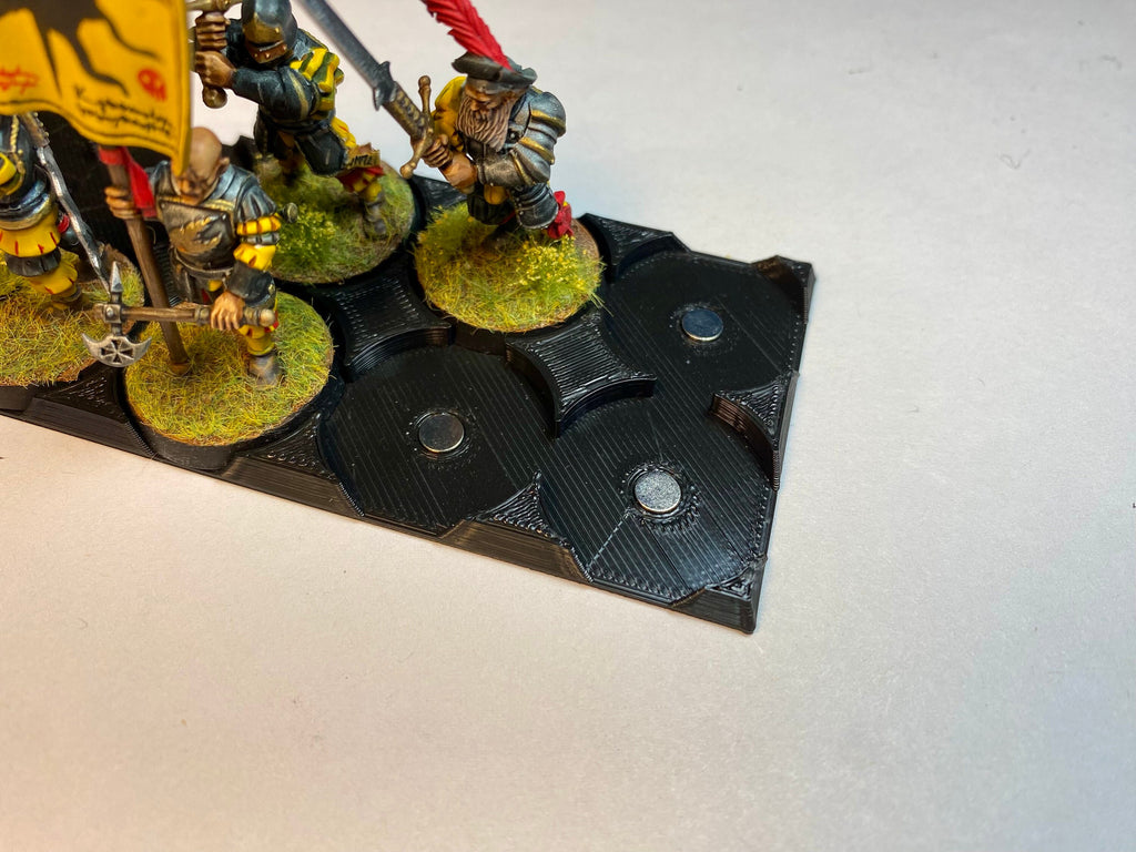 25mm Round to Square Base Adapter - Magnet Ready Movement Tray