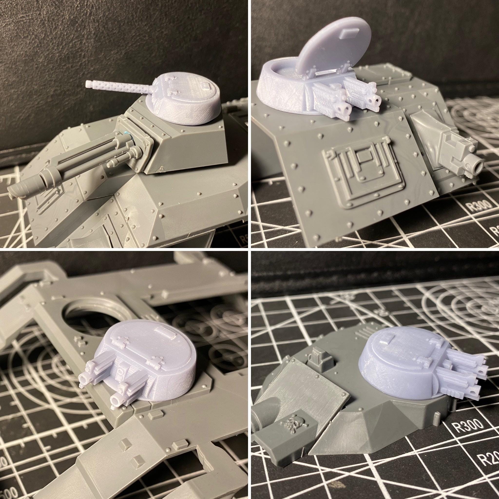 Grimdark mini turrets for sci-fi vehicles and tanks